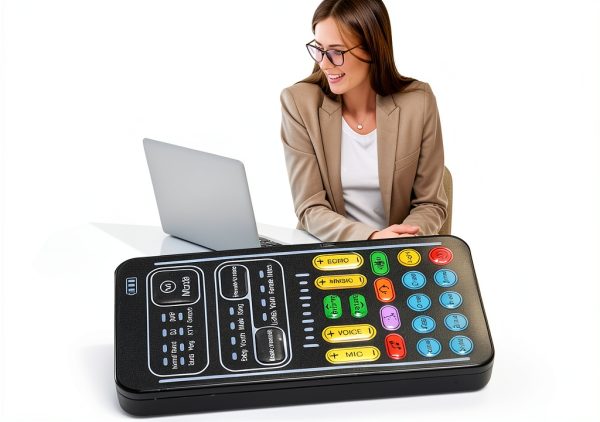 Asixxsix External Sound Card Portable Voice Changer-3
