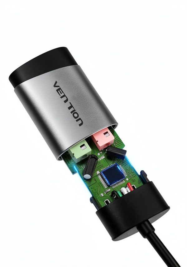 USB Audio Adapter VENTION Sound Card Aluminum-3