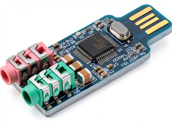 YWBL-WH USB Sound Card Audio Adapter with Mic-2