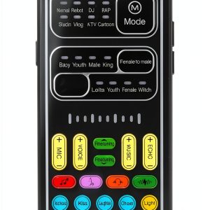 Asixxsix External Sound Card Portable Voice Changer-0