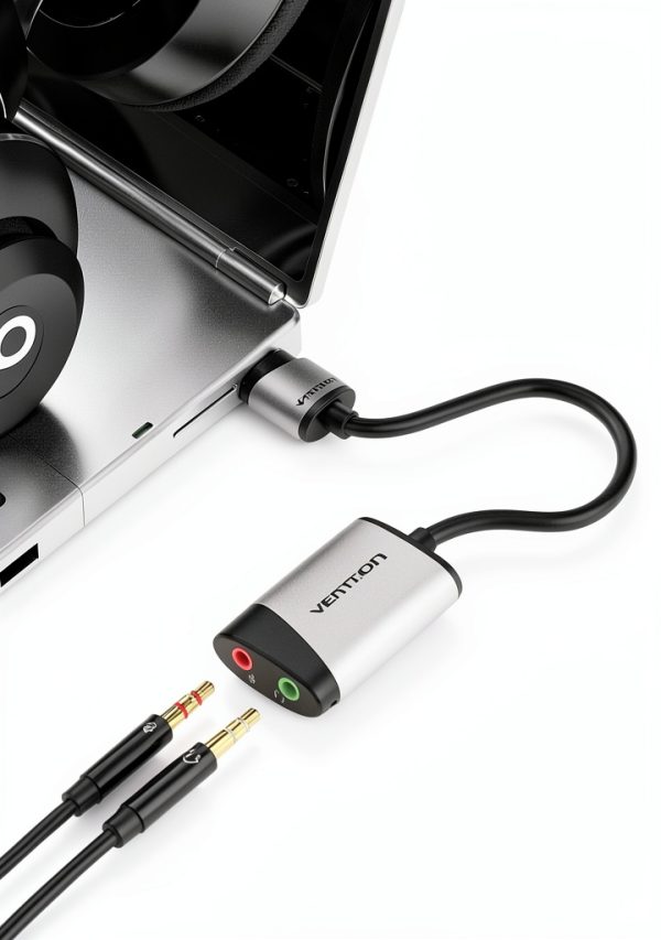 USB Audio Adapter VENTION Sound Card Aluminum-1