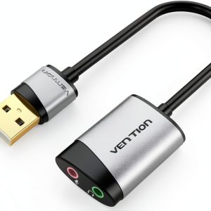USB Audio Adapter VENTION Sound Card Aluminum-0