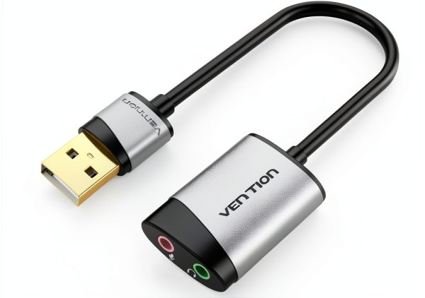 USB Audio Adapter VENTION Sound Card Aluminum-0