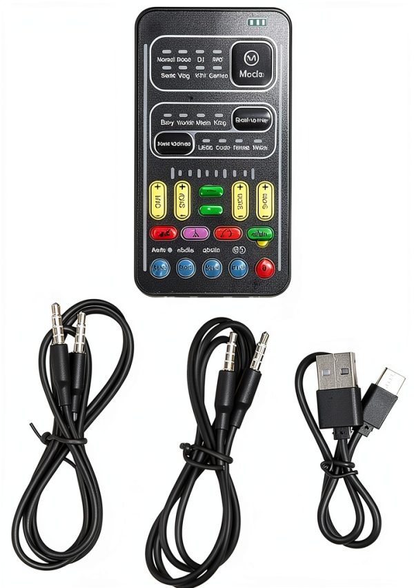 Asixxsix External Sound Card Portable Voice Changer-6