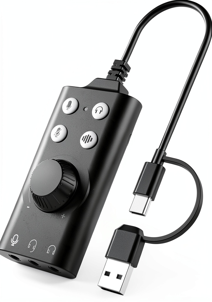 Neewer USB Audio Adapter in a home office setup