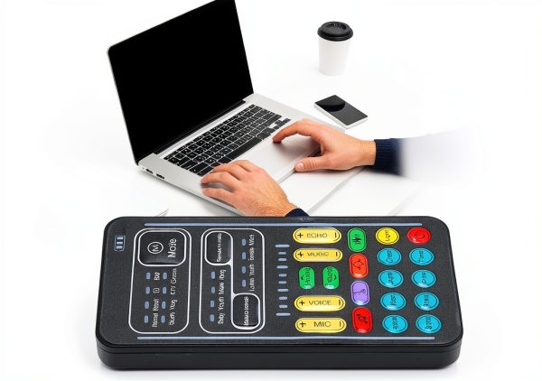 Asixxsix External Sound Card Portable Voice Changer-2