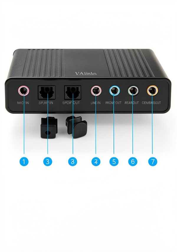 VAlinks USB 6 Channel External Sound Card for PC Laptop-2