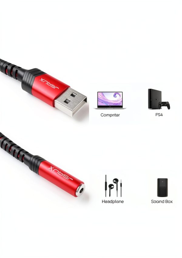 JSAUX Audio Adapter USB to 3.5mm Jack-6