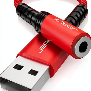 JSAUX Audio Adapter USB to 3.5mm Jack-0