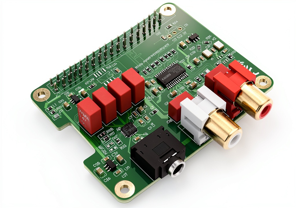 InnoMaker HiFi DAC Hat installed on a Raspberry Pi in a media center setup